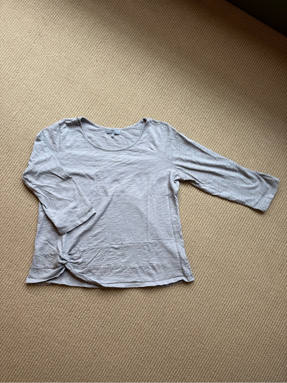 Habitat Light Gray Knot-Front Long Sleeve Tee